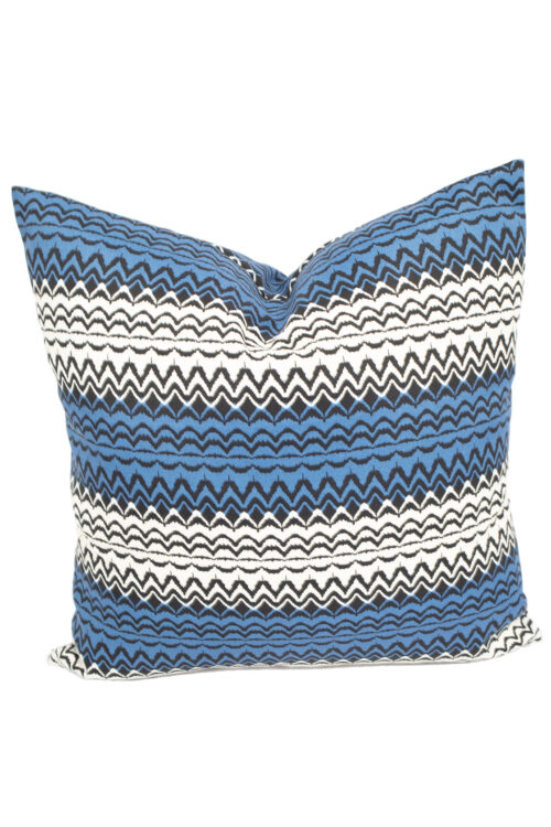 Echo Stripe Blue Print Outdoor Pillow Covers |  Handmade Pillow Covers – Made in Covers